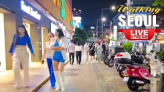Live Seoul Korea 🇰🇷 Walk Tour Seoul 🔴 Itaewon Food Street | Exciting Korea Night Street Walking